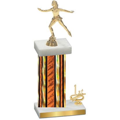 Accented Single Orange Glacier First Place Skater Trophy