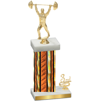 Accented Single Orange Glacier Third Place Weights Trophy