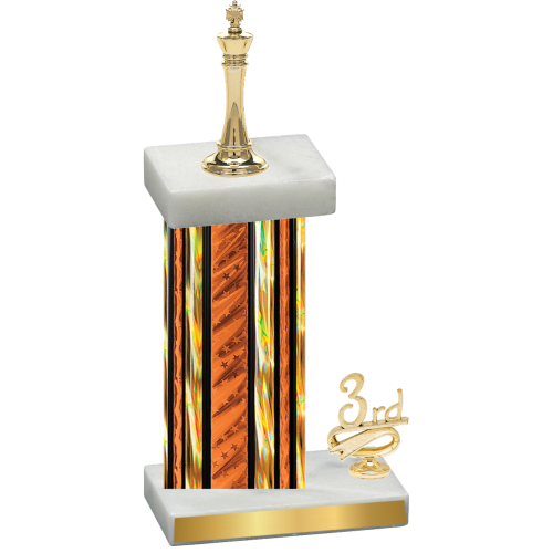 Accented Single Orange Glacier Third Place Chess Trophy