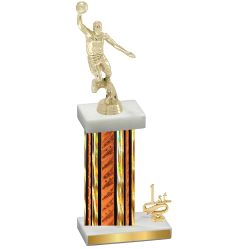 Accented Single Orange Glacier First Place Basketball Trophy