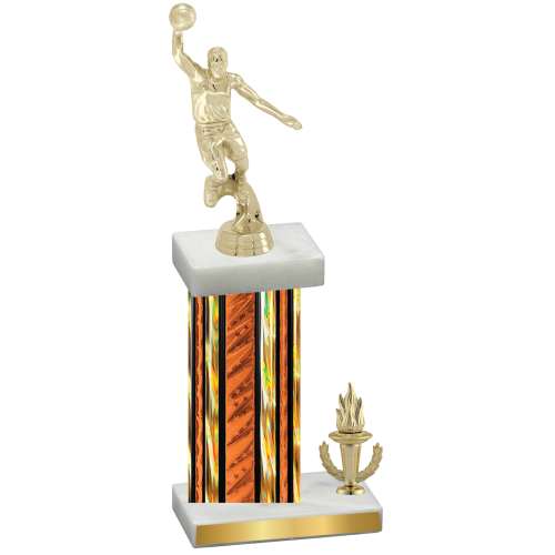 Accented Single Orange Glacier Victory Basketball Trophy