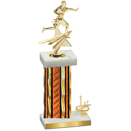 Accented Single Orange Glacier First Place Flag Football Trophy