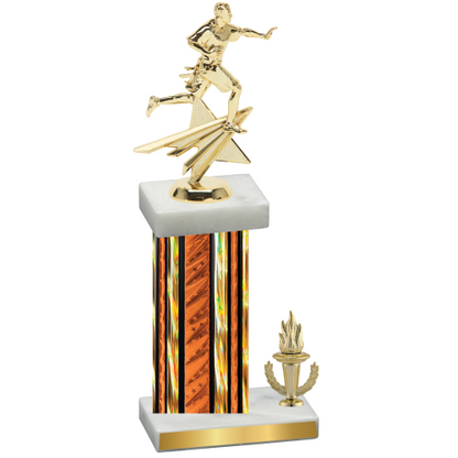 Accented Single Orange Glacier Victory Flag Football Trophy