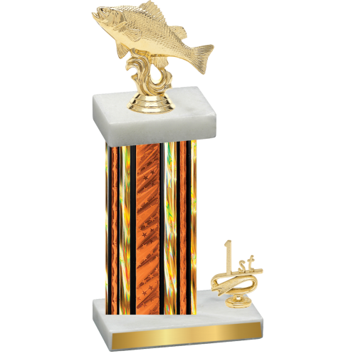 Accented Single Orange Glacier First Place Fishing Trophy