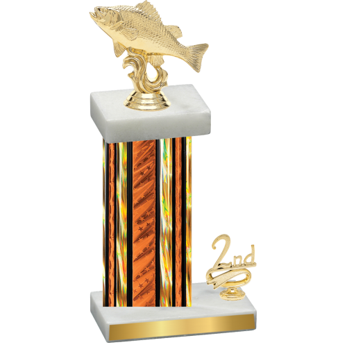 Accented Single Orange Glacier Second Place Fishing Trophy