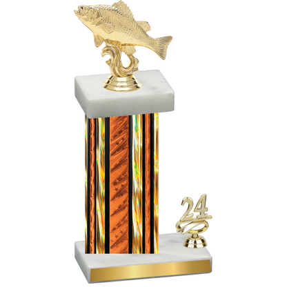 Accented Single Orange Glacier Year Fishing Trophy