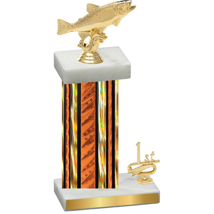 Accented Single Orange Glacier First Place Fishing Trophy