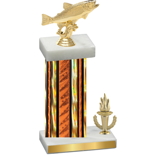 Accented Single Orange Glacier Victory Fishing Trophy