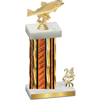 Accented Single Orange Glacier Year Fishing Trophy