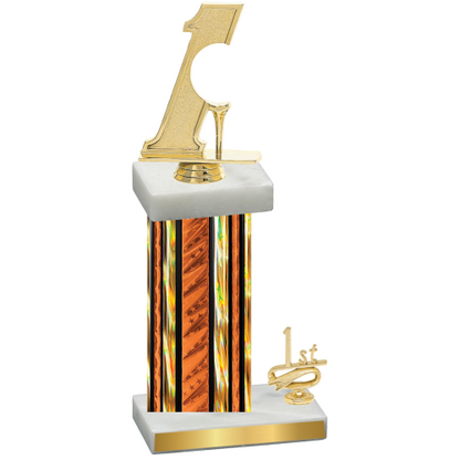 Accented Single Orange Glacier First Place Golf Trophy