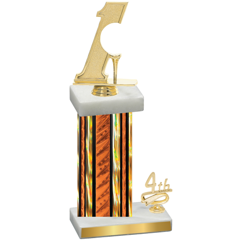 Accented Single Orange Glacier Fourth Place Golf Trophy