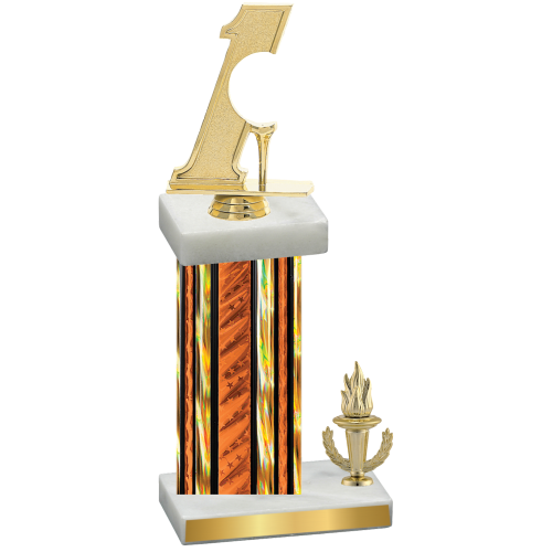 Accented Single Orange Glacier Victory Golf Trophy