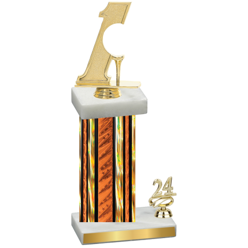 Accented Single Orange Glacier Year Golf Trophy