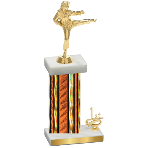 Accented Single Orange Glacier First Place Karate Trophy