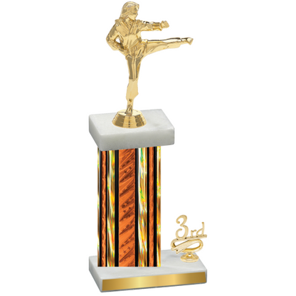 Accented Single Orange Glacier Third Place Karate Trophy