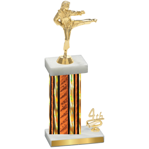 Accented Single Orange Glacier Fourth Place Karate Trophy