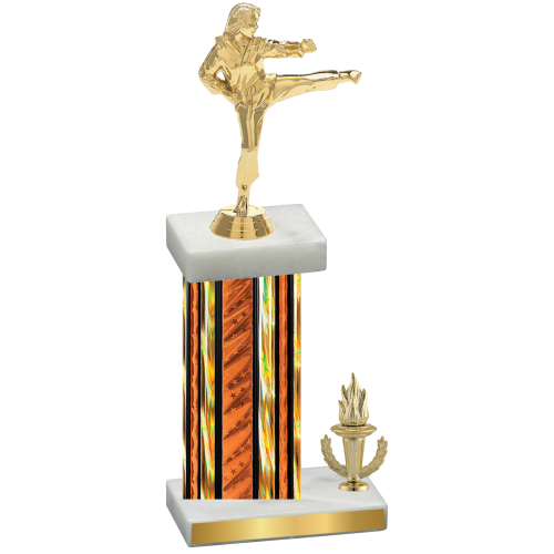 Accented Single Orange Glacier Victory Karate Trophy