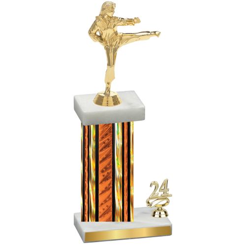 Accented Single Orange Glacier Year Karate Trophy