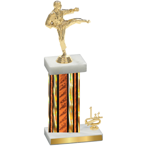 Accented Single Orange Glacier First Place Karate Trophy