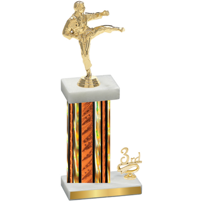Accented Single Orange Glacier Third Place Karate Trophy