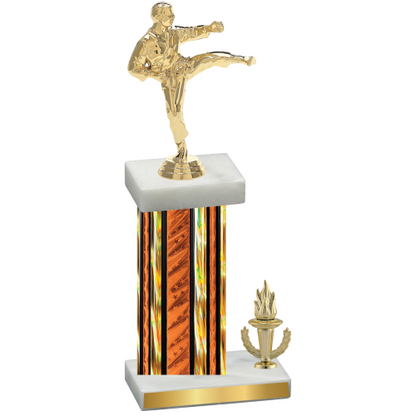 Accented Single Orange Glacier Victory Karate Trophy