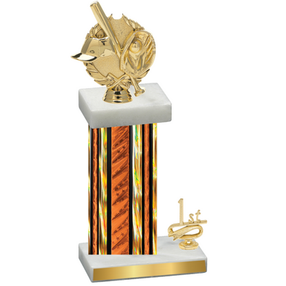 Accented Single Orange Glacier First Place Baseball Trophy