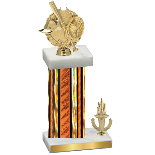 Accented Single Orange Glacier Victory Baseball Trophy