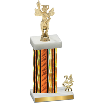 Accented Single Orange Glacier Year Academics Trophy