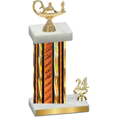 Accented Single Orange Glacier Year Academics Trophy