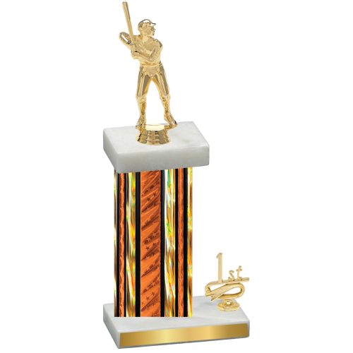 Accented Single Orange Glacier First Place Baseball Trophy