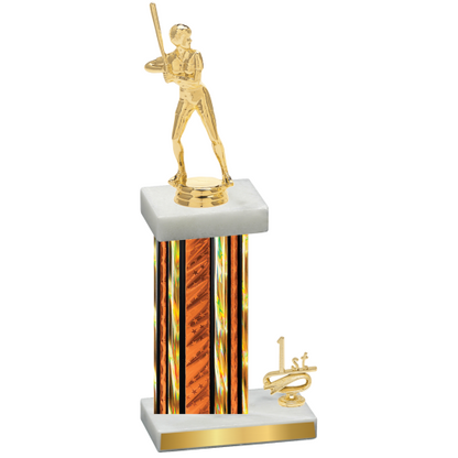 Accented Single Orange Glacier First Place Softball Trophy