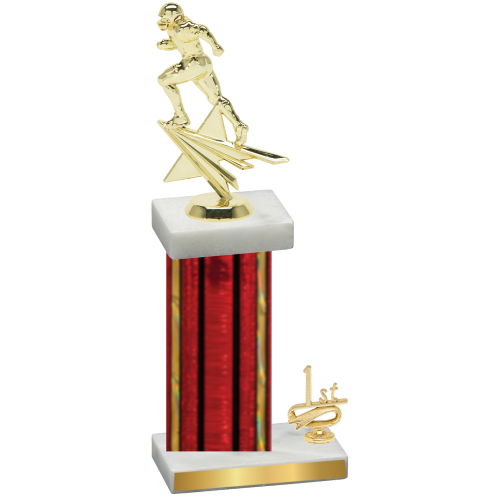 Accented Single Red Glacier First Place Football Trophy