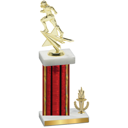 Accented Single Red Glacier Victory Football Trophy