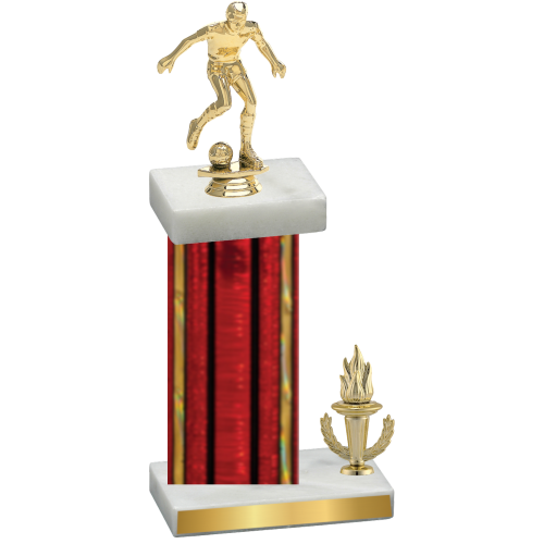 Accented Single Red Glacier Victory Soccer Trophy