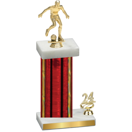 Accented Single Red Glacier Year Soccer Trophy