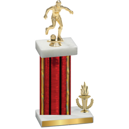 Accented Single Red Glacier Victory Soccer Trophy