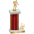 Accented Single Red Glacier Third Place Rugby Trophy