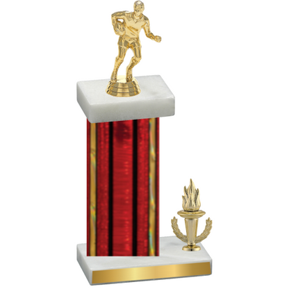 Accented Single Red Glacier Victory Rugby Trophy