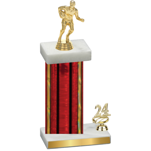 Accented Single Red Glacier Year Rugby Trophy