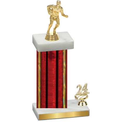 Accented Single Red Glacier Year Rugby Trophy