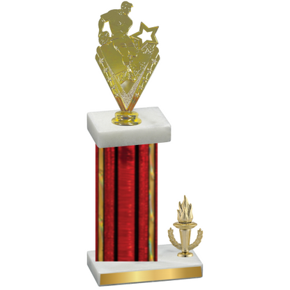 Accented Single Red Glacier Victory Rugby Trophy
