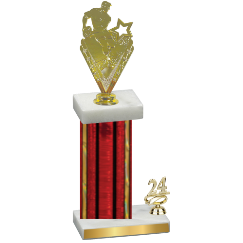 Accented Single Red Glacier Year Rugby Trophy