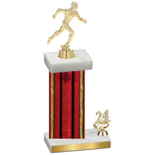 Accented Single Red Glacier Year Running Trophy