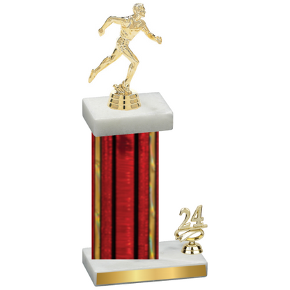 Accented Single Red Glacier Year Running Trophy