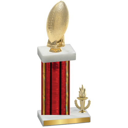 Accented Single Red Glacier Victory Football Trophy
