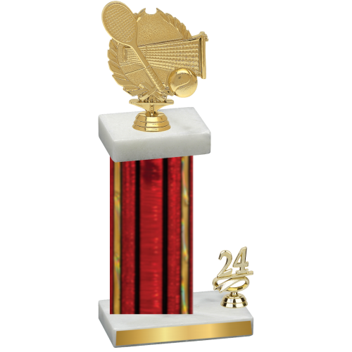 Accented Single Red Glacier Year Tennis Trophy