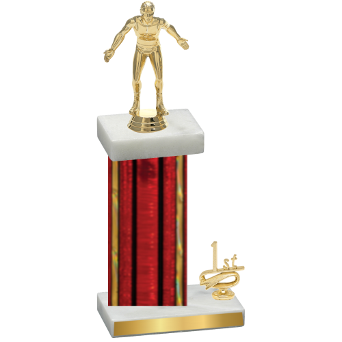 Accented Single Red Glacier First Place Wrestling Trophy