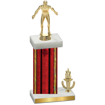 Accented Single Red Glacier Victory Wrestling Trophy