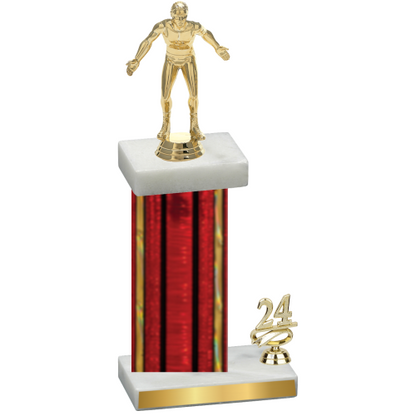 Accented Single Red Glacier Year Wrestling Trophy