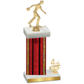 Accented Single Red Glacier Fourth Place Bowling Trophy